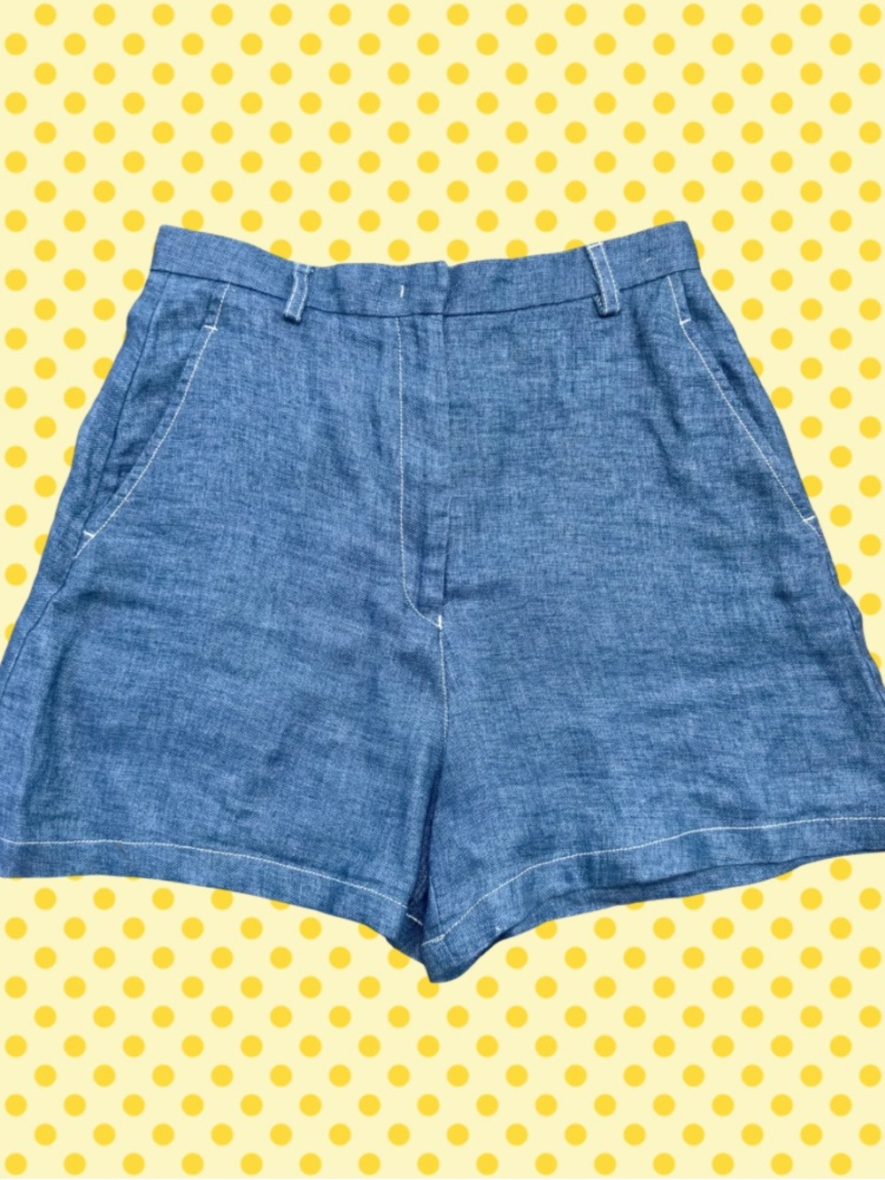 Emporio Armani Women's Cotton High-Waist Shorts in Blue